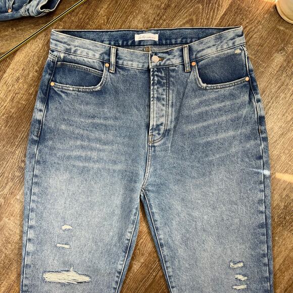 BETRO SIMONE JEANS DISTRESSED DENIM BUTTON FLY RELAXED MID RISE SIZE 32 - Picture 7 of 7